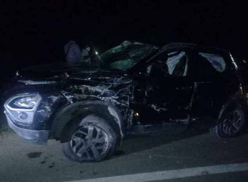 Yashika Ananad's car, which met with a road accident on 25 July 2021