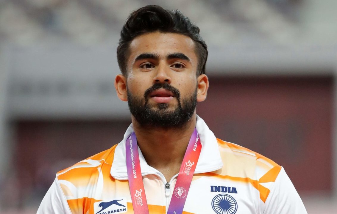 Shivpal Singh after winning the silver medal in Asian Championship 2019 in Doha