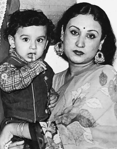 A childhood picture of Karan Nath with his mother