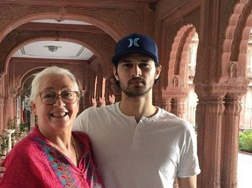 Ajit Sodhi with his mother