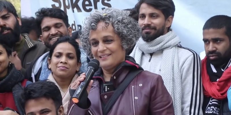 Arundhati Roy while speaking at Delhi University on 25 December 2019
