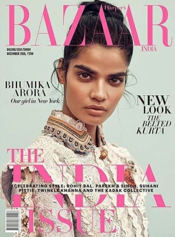 Bhumika Arora on the cover of Harper`s Bazaar Magazine