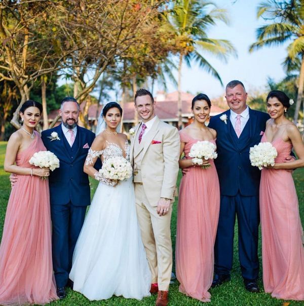 Candice Pinto with friends on her wedding