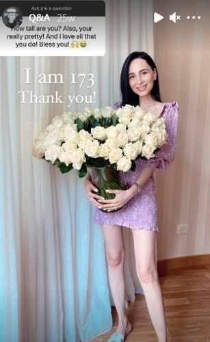 Jamila Musayeva's Instagram story about her height
