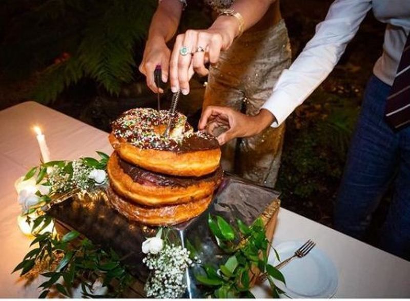 Mira Sethi's wedding cake made of huge donuts