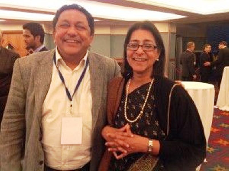 Naina Lal Kidwai with her husband Rashid Kidwai