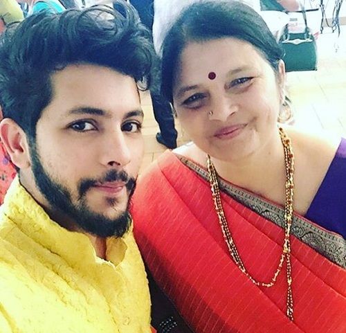 Nishant Bhat with his mother