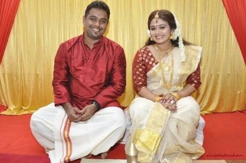 Saranya Sasi and Binu Xavier on their engagement day
