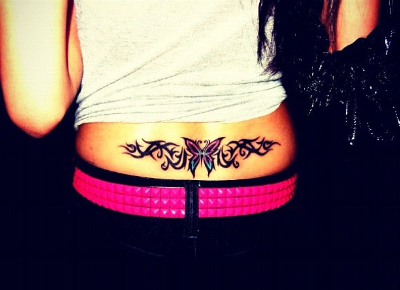 Sharmila Nicollet`s butterfly tatoo