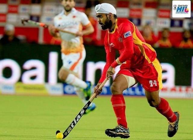 Simranjeet during the Hockey India League (HIL) 2017