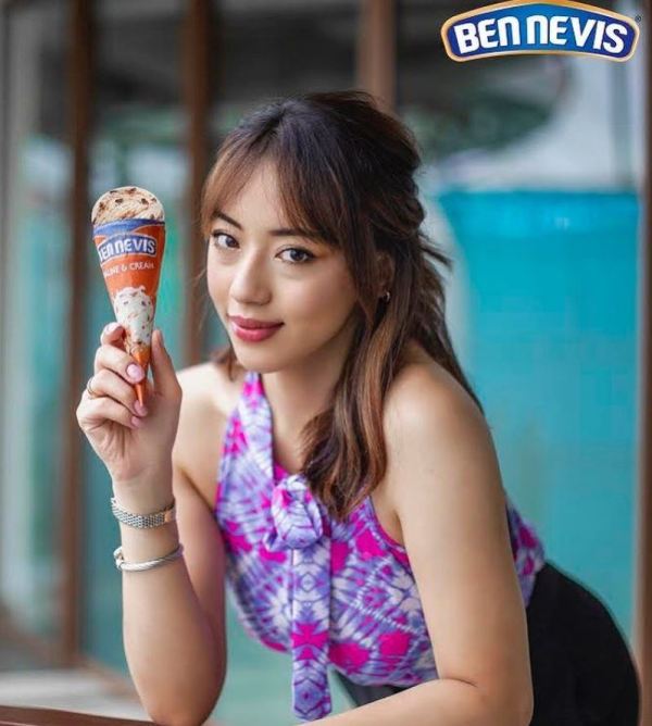 Anna Sharma while promoting a icecream brand through her social media post