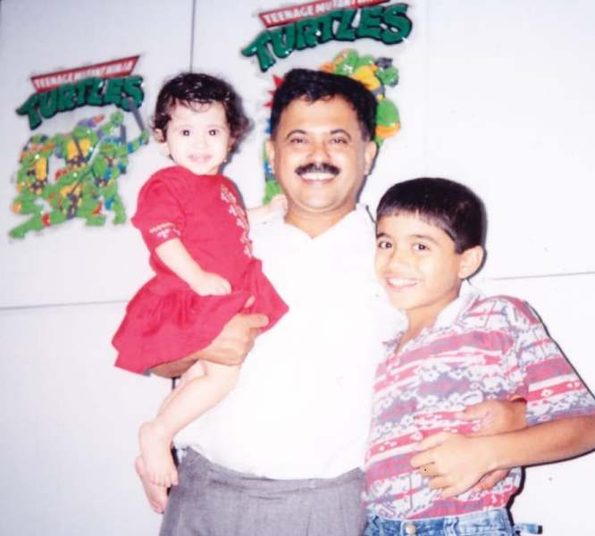 Gayatri Datar with her father and brother