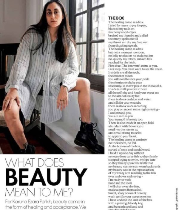 Karuna Ezara Parikh's story printed in Elle India's magazine
