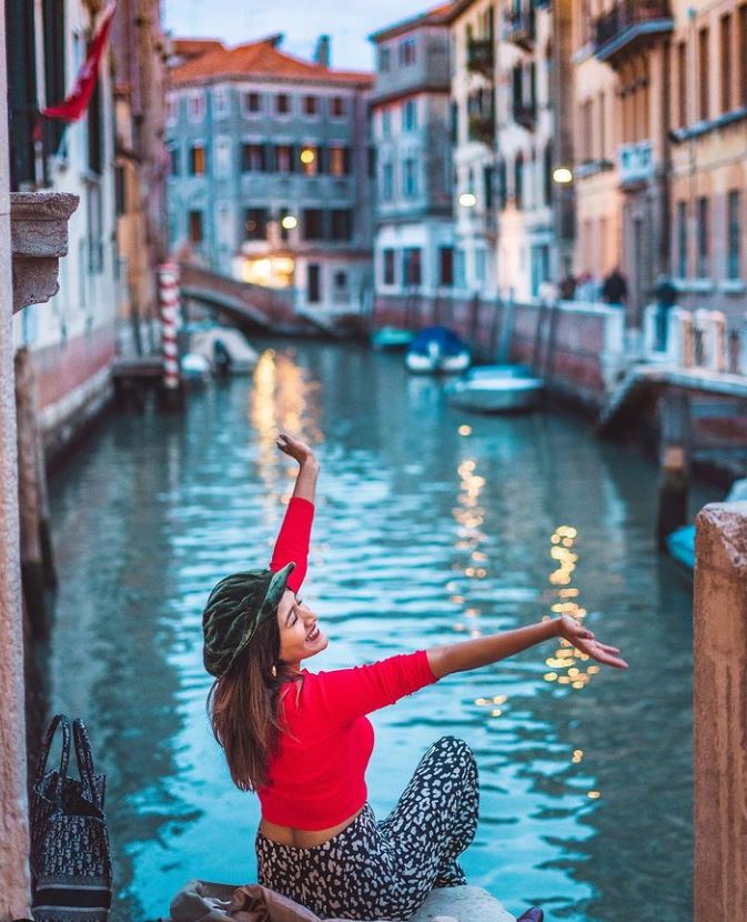 Larissa posing while at Venice