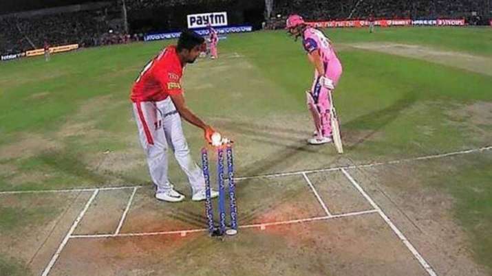 Mankading incident that took place in 2019 in an IPL match between Kings XI Punjab and Rajasthan Royals