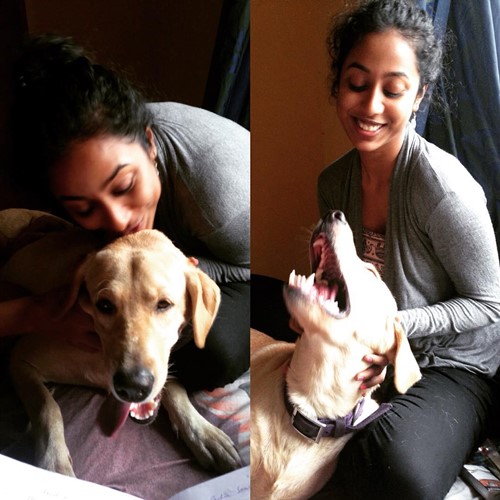Meenal Shah with her pet dog Whiskey