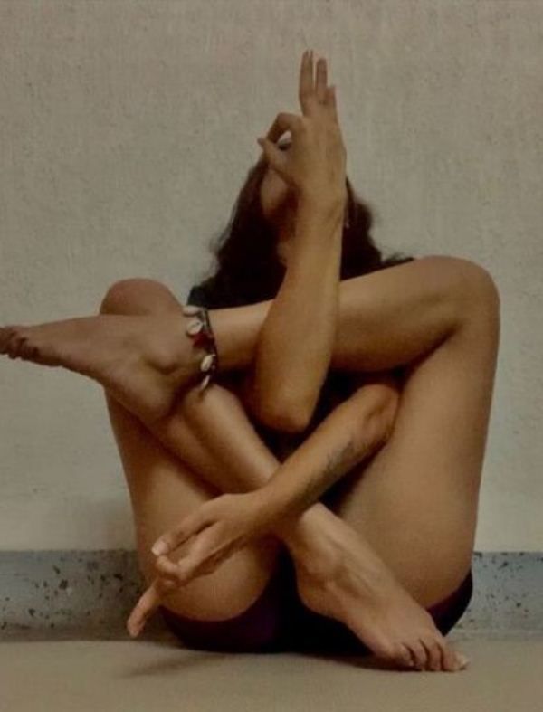 Mira Jagganath practicing Yoga