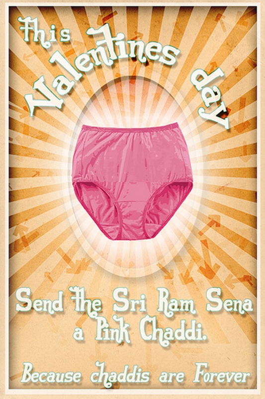 Poster designed by Shilo Shiv Suleman for the Pink Chaddi Campaign