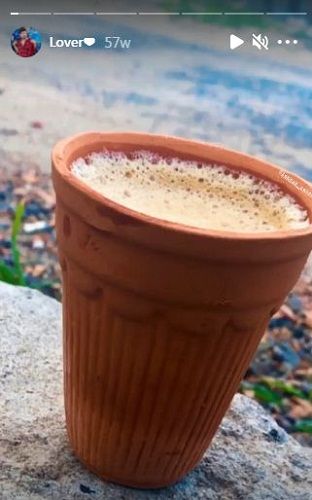 Robin Jindal (Oye Indori)'s Instagram Story about tea