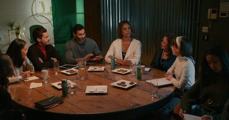 Sam Asghari (fourth from left) in a scene from Can You Keep a Secret