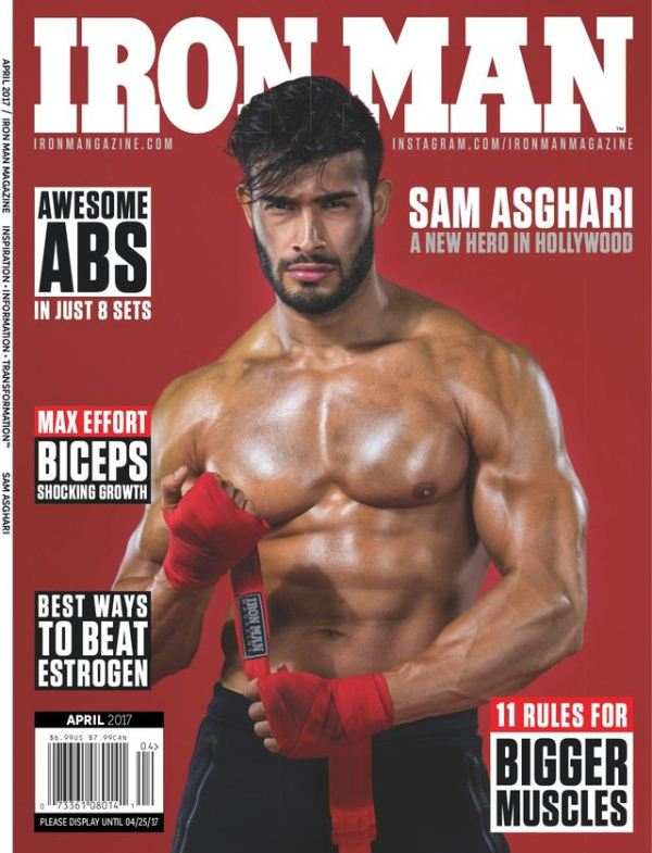 Sam Asghari on the cover of Iron Man