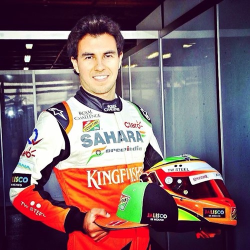 Sergio Perez in Force India racing suit