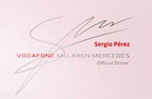 Sergio Perez signature