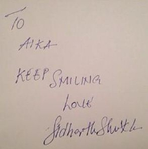 Siddharth Shukla's signature
