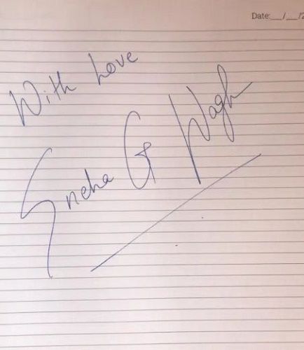 Sneha Wagh's autograph