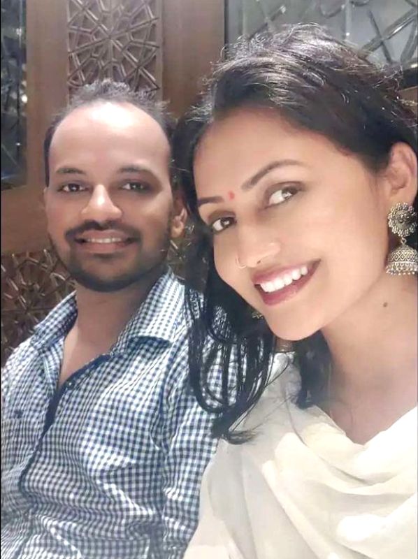 Sonali Patil with her brother Abhijeet Patil