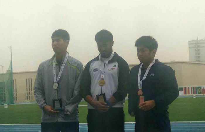 Sundar Singh Gurjar after winning the medal at the Dubai Grand Prix