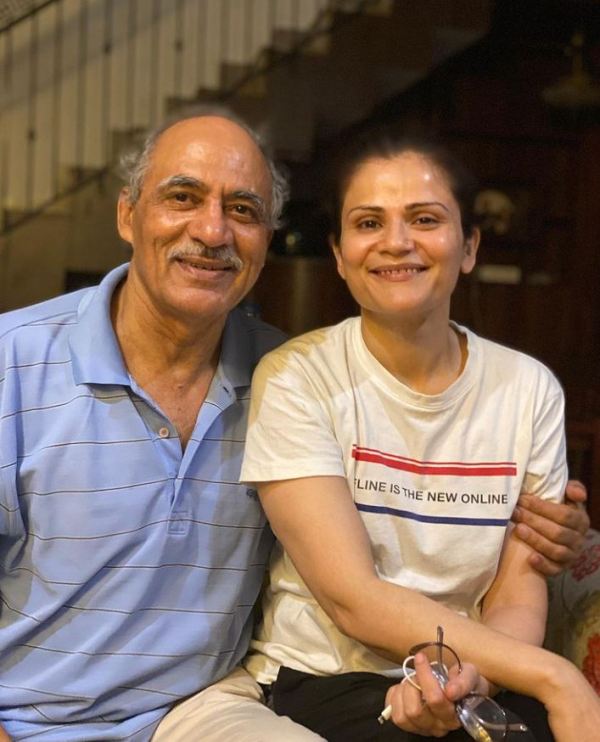 Vasudha Rai with her father