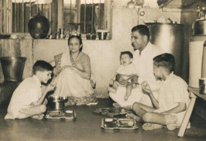 Vinoo Mankad with his family
