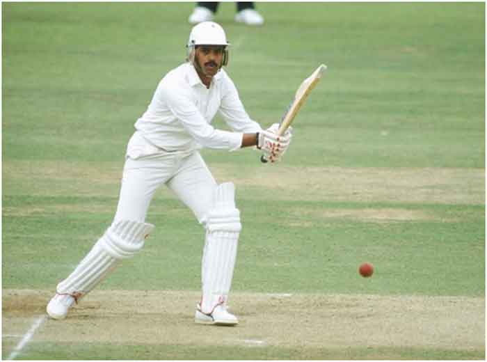 Dilip Vengsarkar batting against West Indies