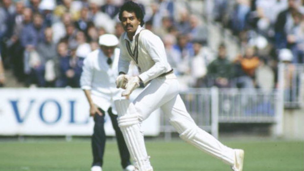 Dilip Vengsarkar during an inning against England at Lords