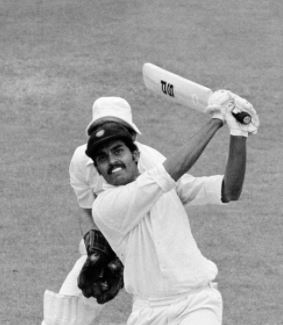 Dilip during his innings of 103 runs against England during the second test at Lords on 7 August 1979