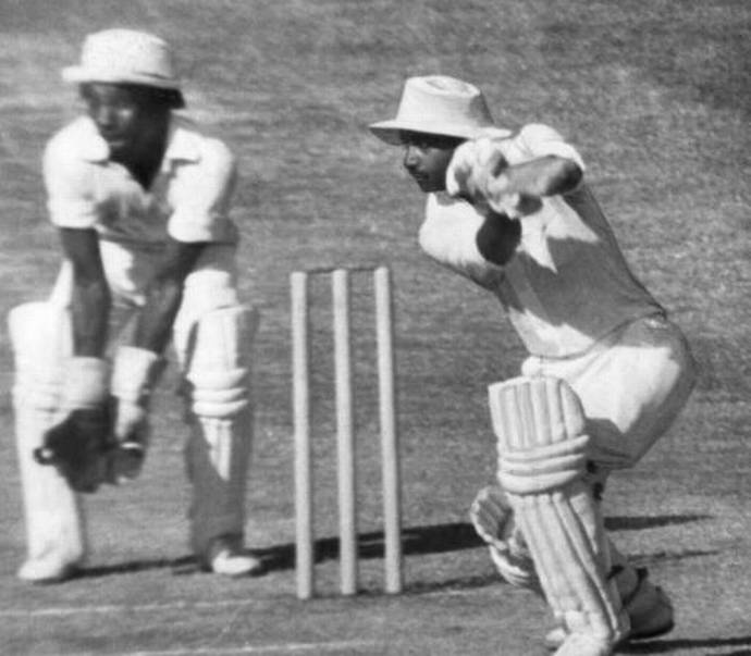 Gundappa Viswanath during the inning of 124 against West Indies in 1979