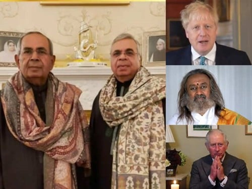 Hinduja brothers with the online Diwali party event in 2020