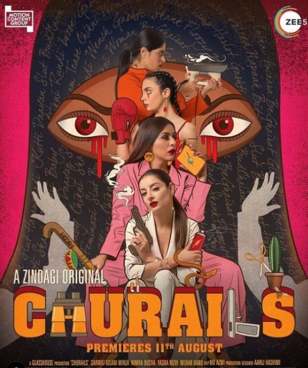 Mehar Bano featured on the poster of the web series 'Churails'