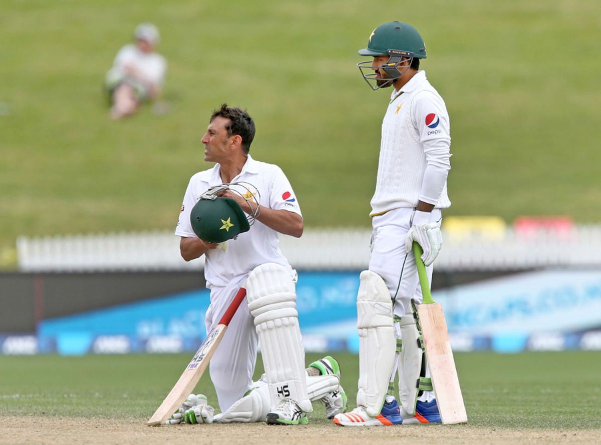 Mohammad Rizwan batting with Younis Khan during his debut test match