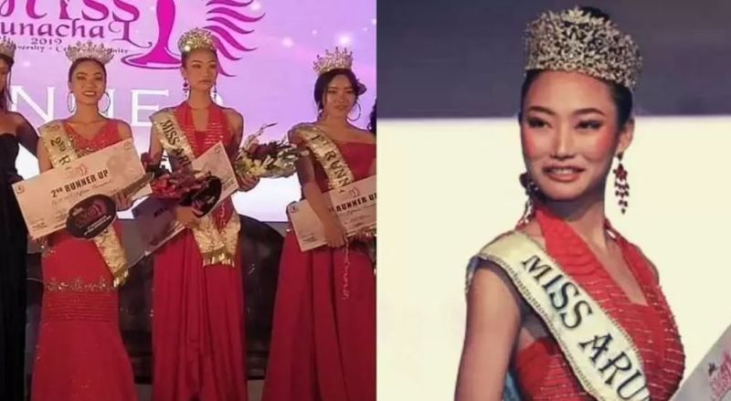 Roshni Dada being crowned as Miss Arunachal 2019