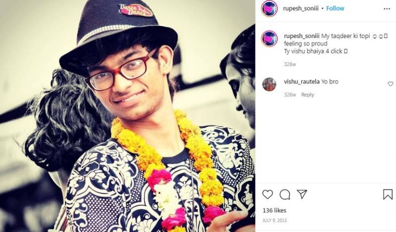 Rupesh Soni talking about receiving Taqdeer ki Topi at Dance India Dance auditions in an Instagram post