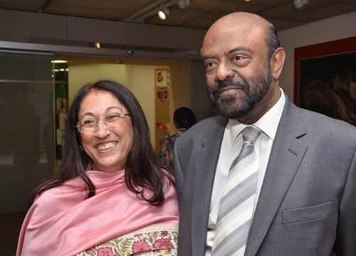Shiv Nadar with his wife, Kiran Nadar