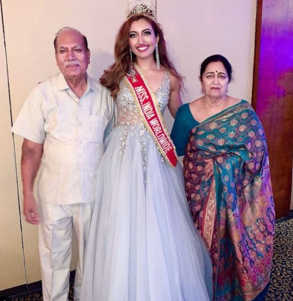 Shree Saini with her maternal grandparents