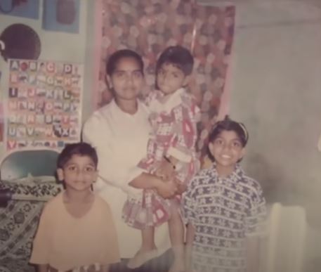 Srikar Bharat with his family