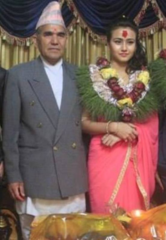 Swastima Khadka with her father