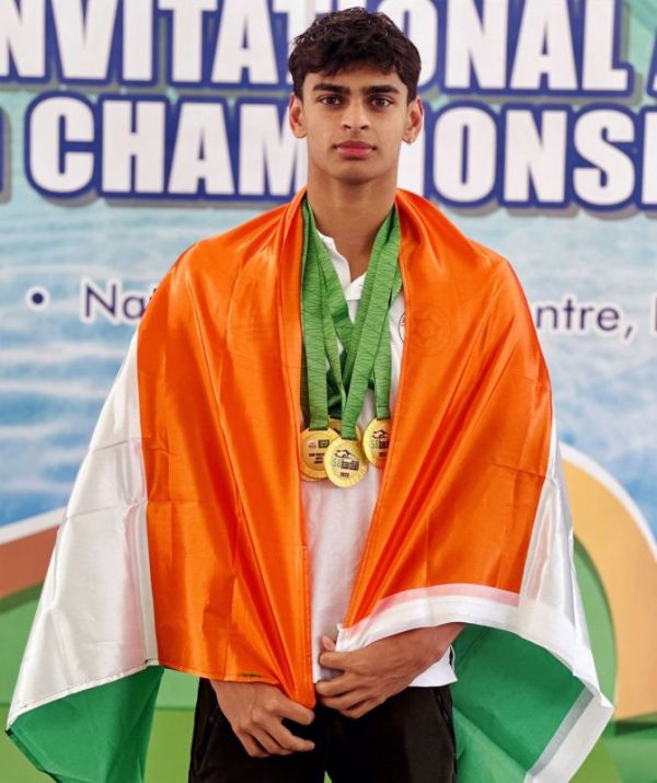 Vedaant Madhavan won 5 golds at the 58th MILOMAS Malaysia Invitational Age Group Swimming Championships