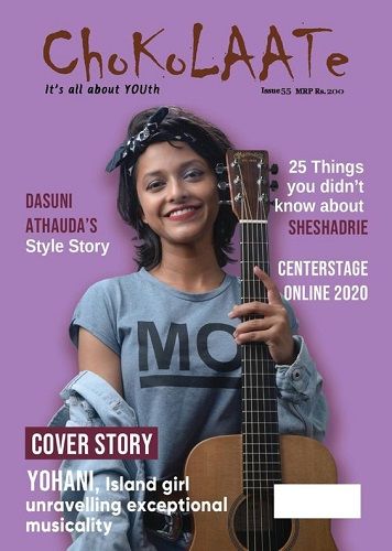 Yohani featured on the cover of ChoKoLAATe magazine