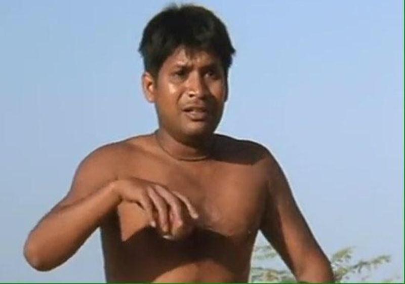 Aditya as Kachra in the movie 'Lagaan'