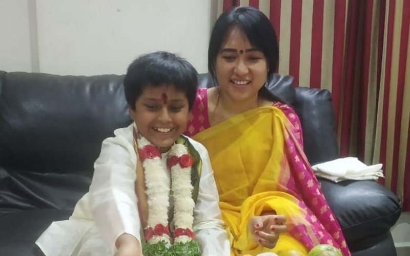 Anee Master with her son